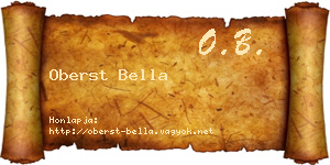 Oberst Bella névjegykártya